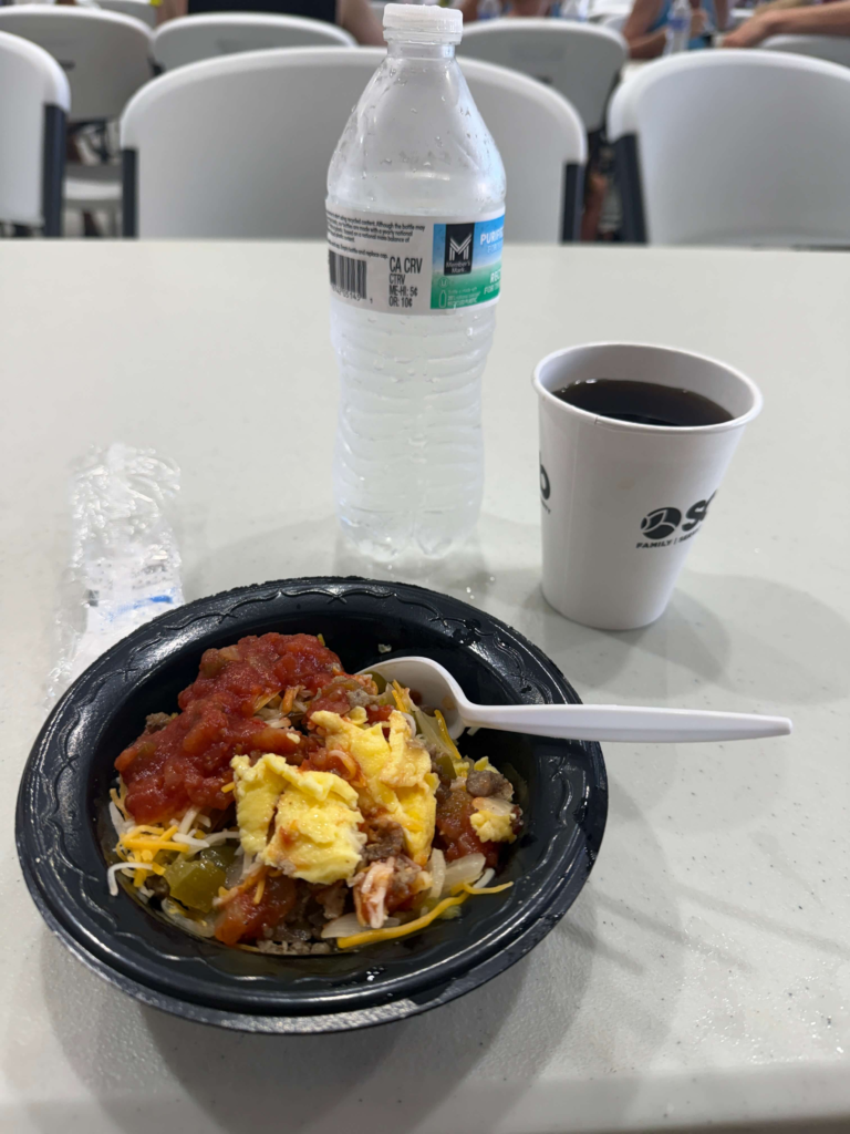 Breakfast served during a RAGBRAI stop along the ride across Iowa