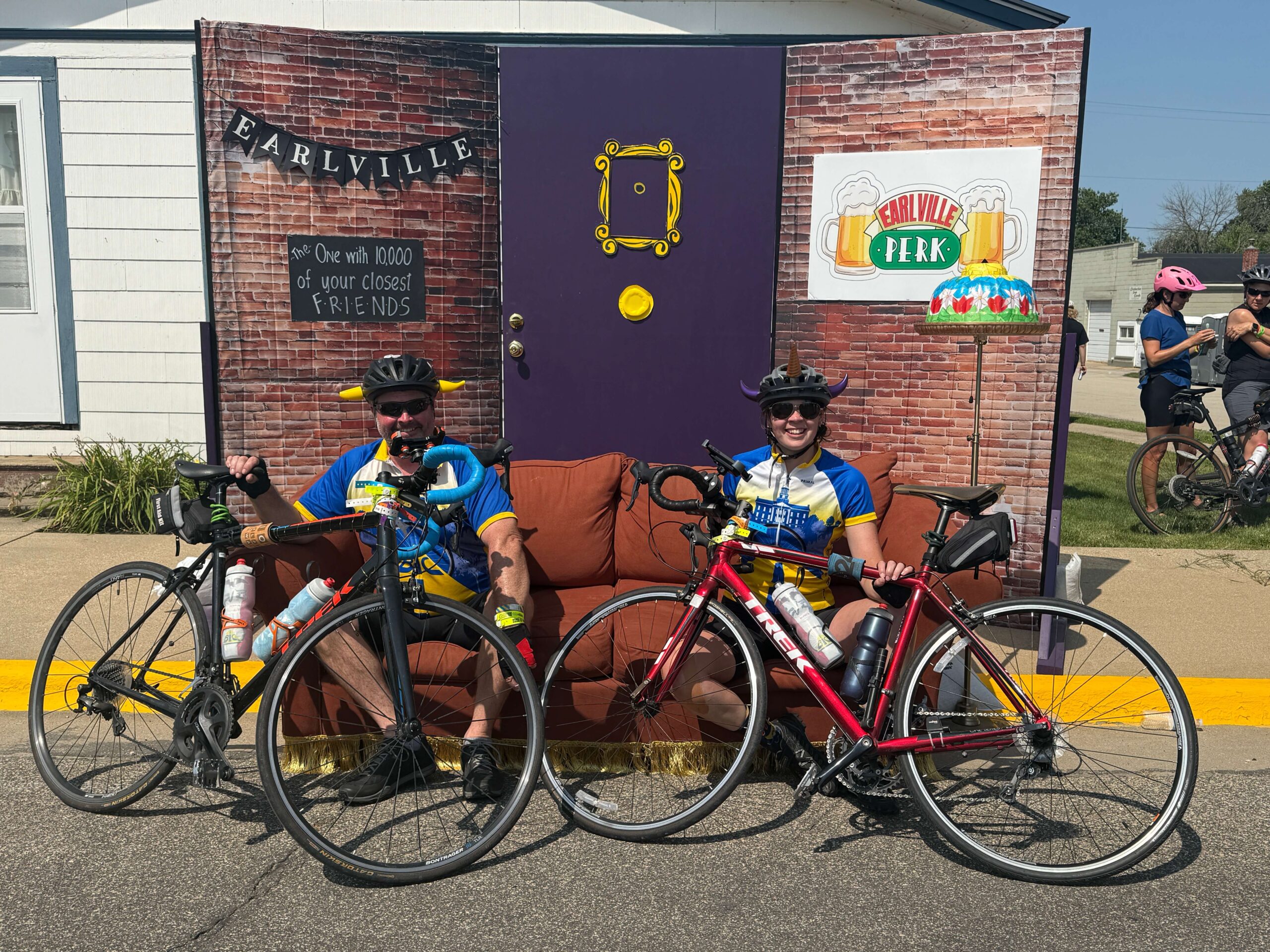 Bicycles parked outside a local business during RAGBRAI