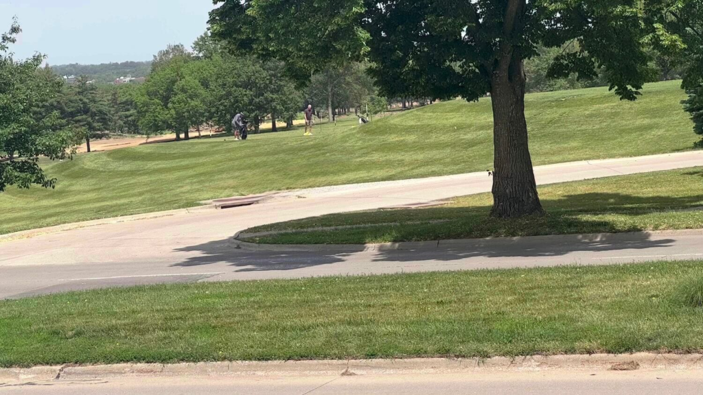 View of Finkbine Golf Course across the street from Cambridge Place Apartments in Iowa City